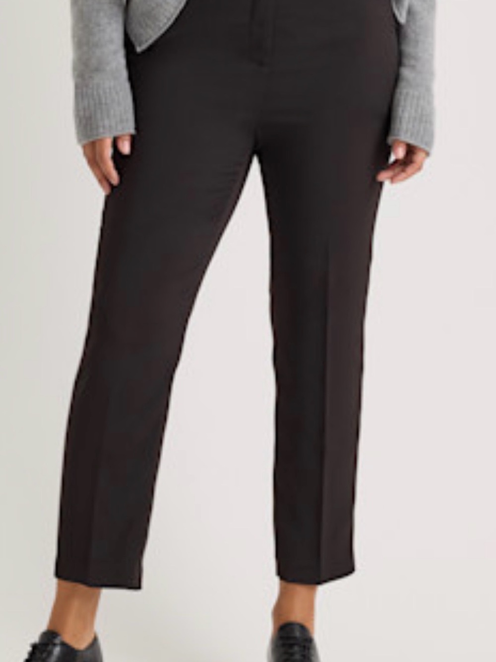 Quince Stretch Crepe Black Tailored Ankle Pants